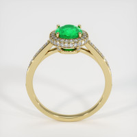 0.88 Ct. Emerald Ring, 18K Yellow Gold 3