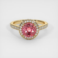 3.07 Ct. Padparadscha Sapphire Ring, 18K Yellow Gold 1