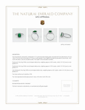 Pave Emerald Ring 2.19 Ct., Platinum 950 Appraisal