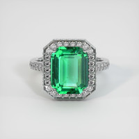 4.00 Ct. Emerald Ring, Platinum 950 1