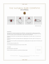 Ruby Ring 1.49 Ct., Platinum 950 Appraisal
