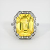 16.34 Ct. Yellow Sapphire Ring, Platinum 950 1