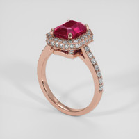 2.00 Ct. Ruby Ring, 14K Rose Gold 2