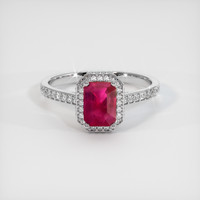 1.08 Ct. Pinkish Red Ruby Ring, 10K White Gold 1