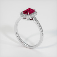 1.08 Ct. Pinkish Red Ruby Ring, 10K White Gold 2