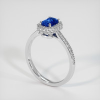 0.74 Ct. Blue Sapphire Ring, 14K White Gold 2
