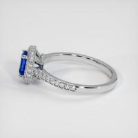 0.74 Ct. Blue Sapphire Ring, 14K White Gold 4