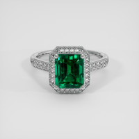 2.60 Ct. Emerald Ring, 18K White Gold 1