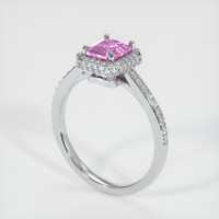 1.31 Ct. Pink Sapphire Ring, 18K White Gold 2