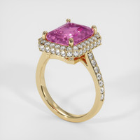 6.02 Ct. Pink Sapphire Ring, 14K Yellow Gold 2