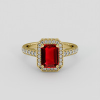 1.16 Ct. Ruby Ring, 14K Yellow Gold 1