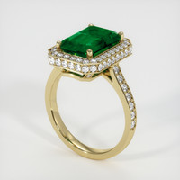 4.65 Ct. Emerald Ring, 18K Yellow Gold 2