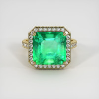 6.81 Ct. Emerald Ring, 18K Yellow Gold 1