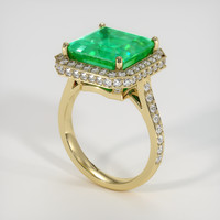 6.81 Ct. Emerald Ring, 18K Yellow Gold 2