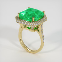 17.22 Ct. Emerald Ring, 18K Yellow Gold 2