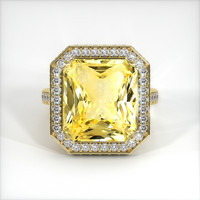 10.07 Ct. Sapphire Ring, 18K Yellow Gold 1