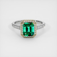 1.60 Ct. Emerald  Ring - 18K Yellow White