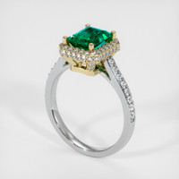 1.60 Ct. Emerald Ring, 18K Yellow & White 2