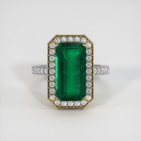 4.93 Ct. Emerald Ring, 18K Yellow & White 1