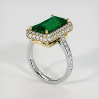 4.93 Ct. Emerald Ring, 18K Yellow & White 2