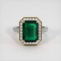 3.50 Ct. Emerald Ring, 18K Yellow & White 1