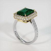 3.50 Ct. Emerald Ring, 18K Yellow & White 2