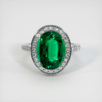 4.18 Ct. Emerald Ring, Platinum 950 1
