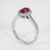 0.88 Ct. Ruby Ring, Platinum 950 2