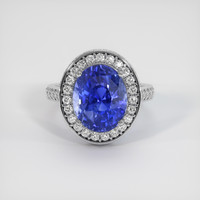 6.29 Ct. Blue Sapphire Ring, Platinum 950 1