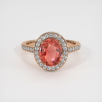 2.50 Ct. Padparadscha Sapphire Ring, 14K Rose Gold 1