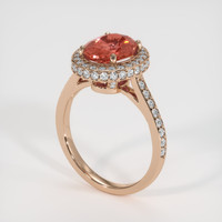 2.50 Ct. Padparadscha Sapphire Ring, 14K Rose Gold 2