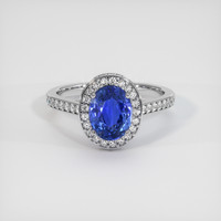 2.47 Ct. Blue Sapphire Ring, 10K White Gold 1