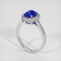 2.47 Ct. Blue Sapphire Ring, 10K White Gold 2