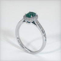 0.62 Ct. Greenish Blue Sapphire Ring, 10K White Gold 2