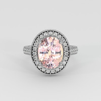 4.13 Ct. Padparadscha Sapphire Ring, 14K White Gold 1