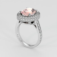 4.13 Ct. Padparadscha Sapphire Ring, 14K White Gold 2