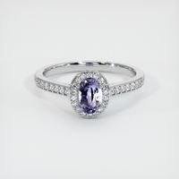 0.86 Ct. Purple Sapphire Ring, 14K White Gold 1