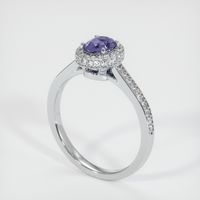 0.86 Ct. Purple Sapphire Ring, 14K White Gold 2