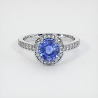 1.61 Ct. Blue Sapphire Ring, 18K White Gold 1