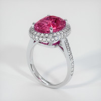 8.00 Ct. Purplish Pink Sapphire Ring, 18K White Gold 2