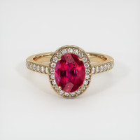 2.09 Ct. Pinkish Red Ruby Ring, 10K Yellow Gold 1