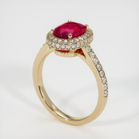 2.09 Ct. Pinkish Red Ruby Ring, 10K Yellow Gold 2