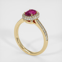 0.88 Ct. Ruby Ring, 14K Yellow Gold 2