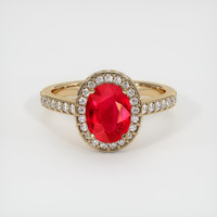 1.30 Ct. Ruby Ring, 14K Yellow Gold 1