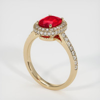 1.30 Ct. Ruby Ring, 14K Yellow Gold 2