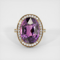 13.78 Ct. Purple Sapphire Ring, 14K Yellow Gold 1