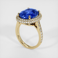 10.49 Ct. Blue Sapphire Ring, 18K Yellow Gold 2