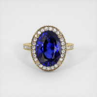 9.07 Ct. Blue Sapphire Ring, 18K Yellow Gold 1