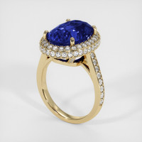 9.07 Ct. Blue Sapphire Ring, 18K Yellow Gold 2