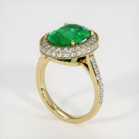 4.18 Ct. Emerald Ring, 18K Yellow Gold 2